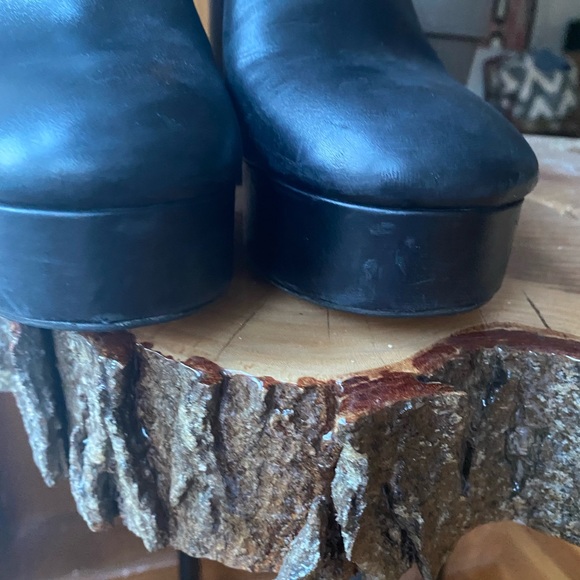 ALOHAS Revolve Clock out clog platform block heel mules black leather Spain - Picture 10 of 12